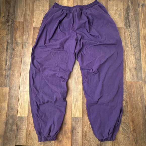 Vintage Nike Purple Track Pants Mens XL Elastic Waist Zip Leg Athletic Joggers - Picture 1 of 13